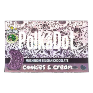 One Up PolkaDot Cookies & Cream psilocybin chocolate bar with creamy, cookie flavor