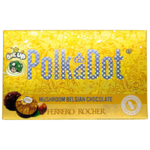 One Up PolkaDot Ferrero Rocher psilocybin-infused chocolate bar with a rich hazelnut and chocolate coating